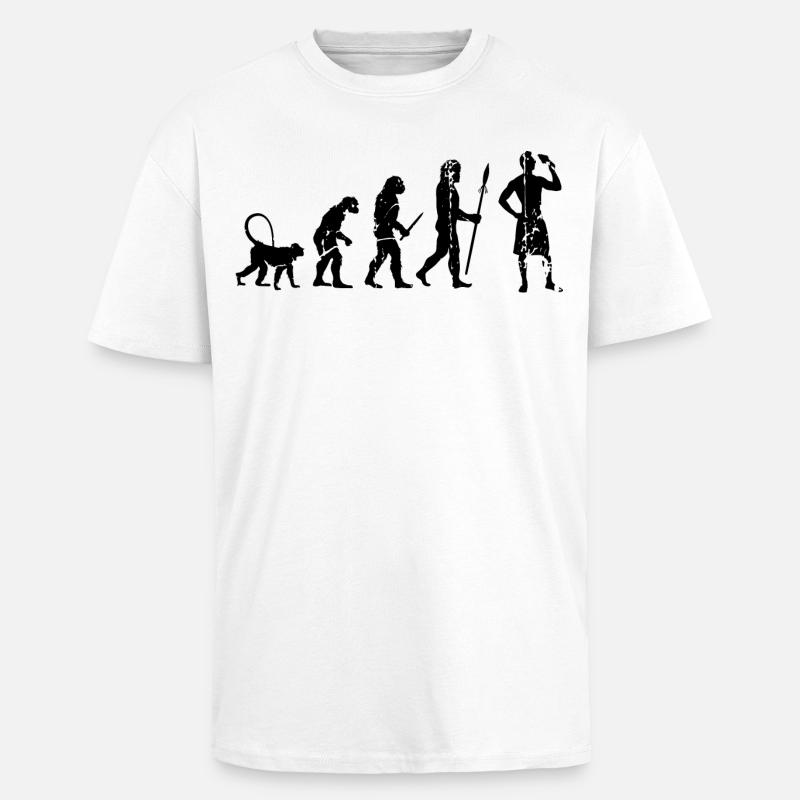 L’évolution de l’amateur de crème glacée - T-shirt unisexe oversize épais - blanc
