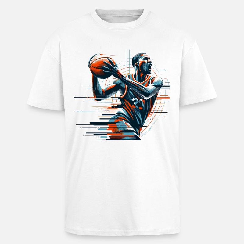 Basketball dynamisch Geschenk - Oversized Heavyweight Unisex T-Shirt - Weiß