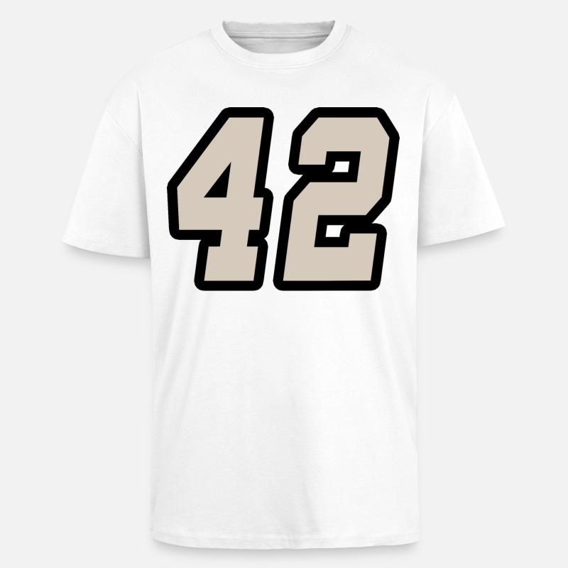Nummer zweiundvierzig 42 - Oversized Heavyweight Unisex T-Shirt - Weiß