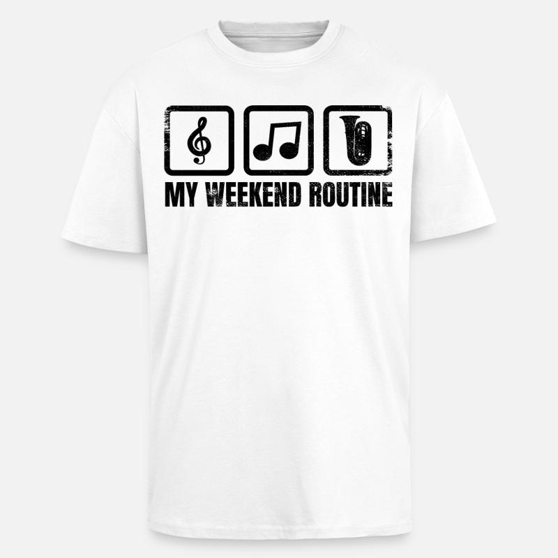 Meine Wochenendroutine - Oversized Heavyweight Unisex T-Shirt - Weiß