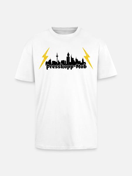 Presskopp Mob - ffm Skyline - Oversized Heavyweight Unisex T-Shirt - Weiß