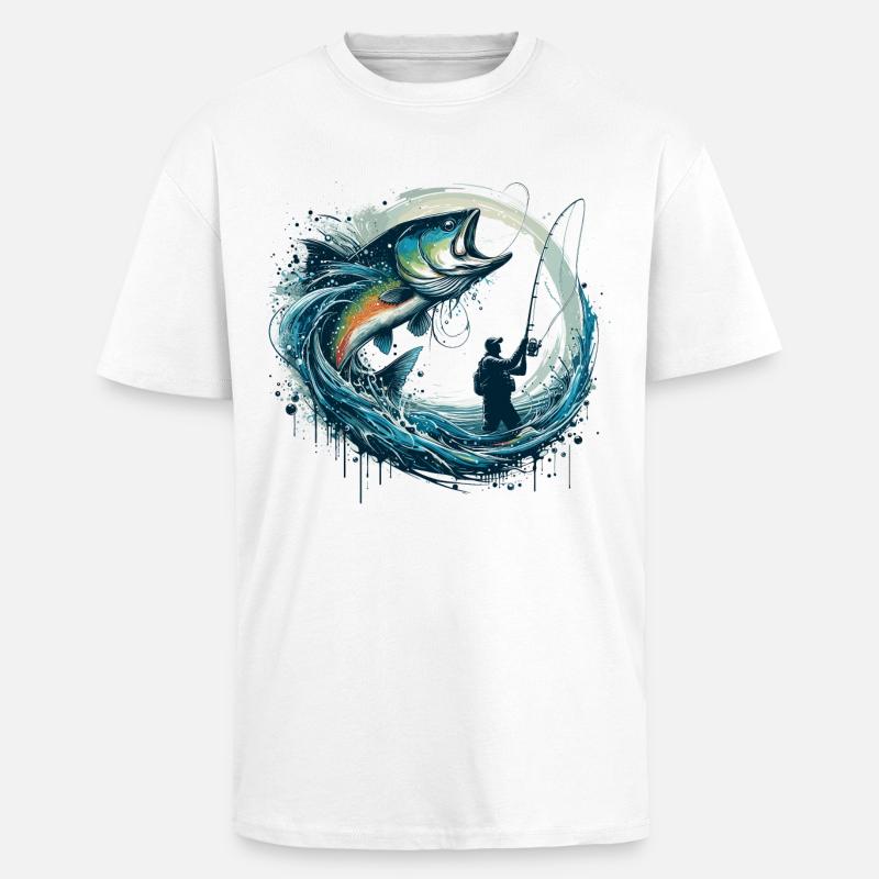 Angeln dynamisch Geschenk - Oversized Heavyweight Unisex T-Shirt - Weiß