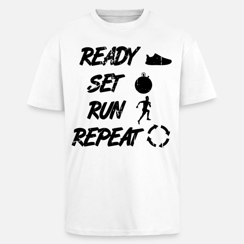 Funny Runner Routine - Unisex Oversized Heavyweight T-shirt - white