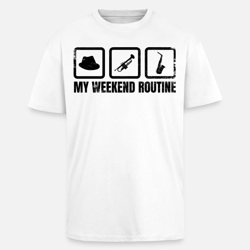 My Weekend Routine - Unisex Oversized Heavyweight T-shirt - white