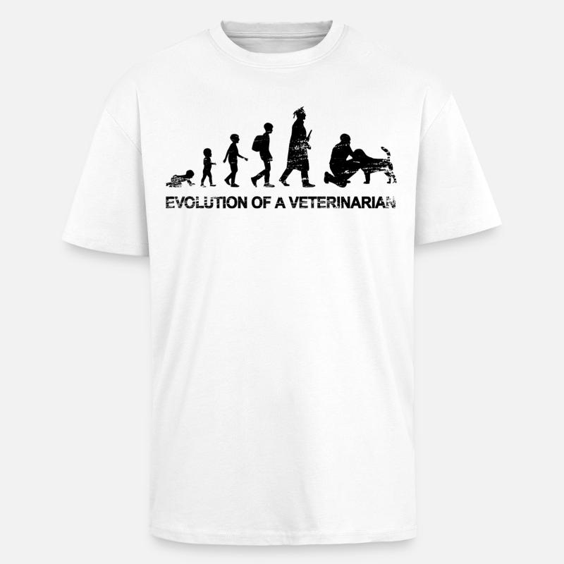 Évolution d’un vétérinaire - T-shirt unisexe oversize épais - blanc
