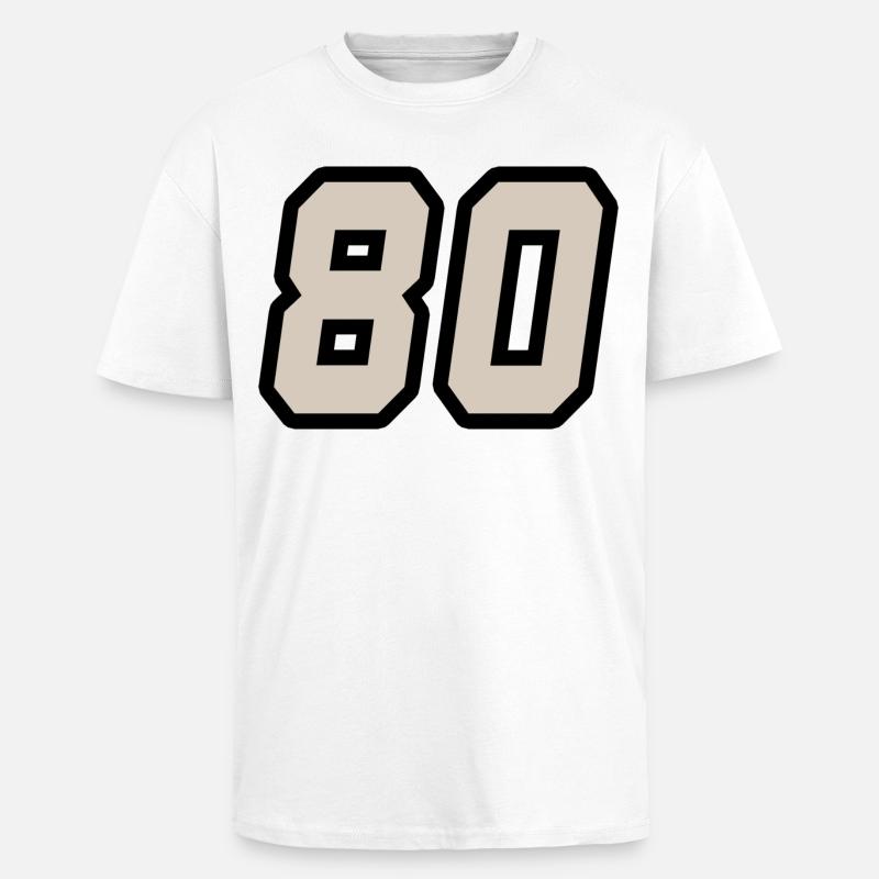Nummer achtzig 80 - Oversized Heavyweight Unisex T-Shirt - Weiß