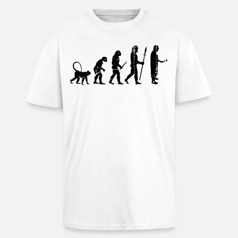 Évolution de Fleischer - T-shirt unisexe oversize épais - blanc