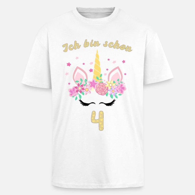 Ich Bin Schon 4 - Oversized Heavyweight Unisex T-Shirt - Weiß