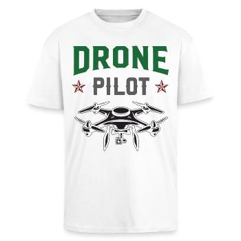 Drone Pilot - Unisex Oversized Heavyweight T-shirt - white - Front - Alina (178cm) & Michal (187cm)