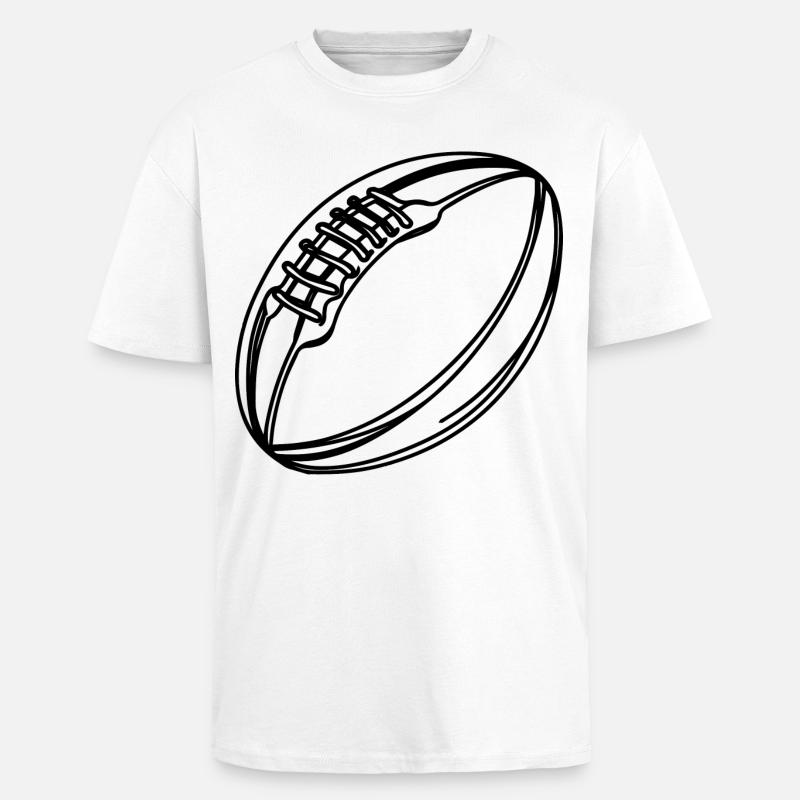 Rugby Ball - Unisex Oversized Heavyweight T-shirt - white