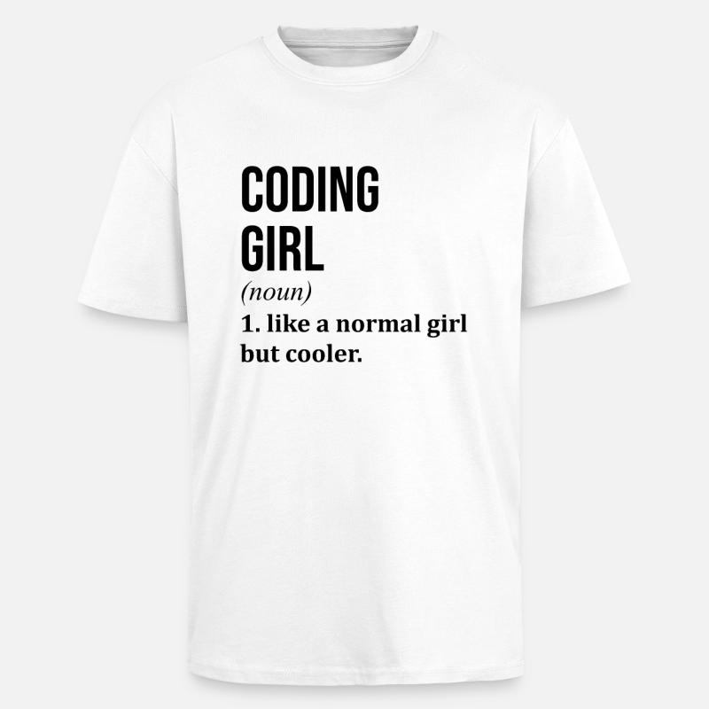 Codierung - Oversized Heavyweight Unisex T-Shirt - Weiß