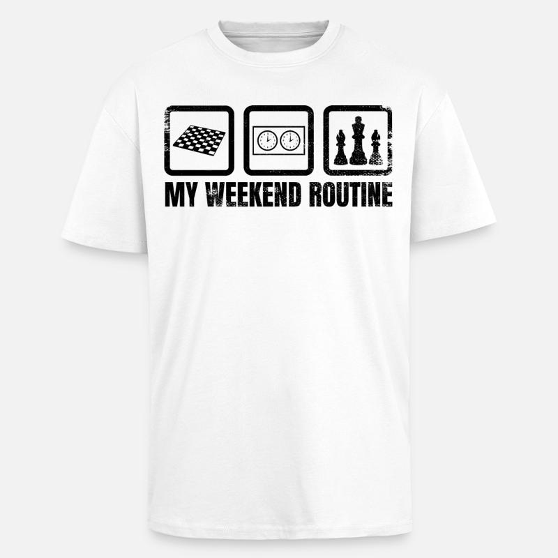 Ma routine du week-end - T-shirt unisexe oversize épais - blanc