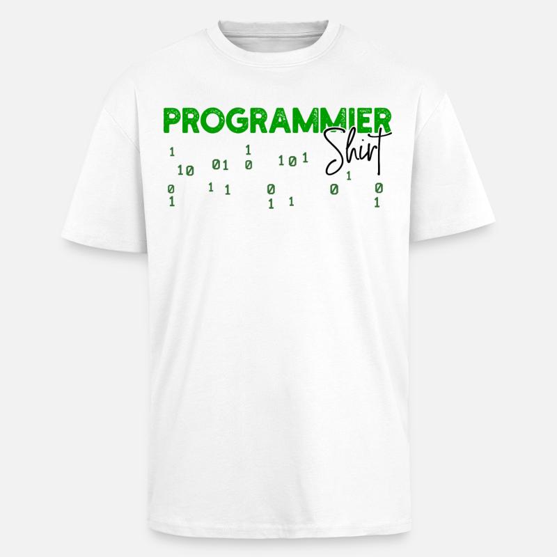 Programmeur Développeur Code Statement Scripting - T-shirt unisexe oversize épais - blanc