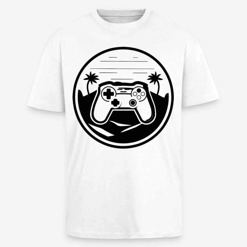 Game Controller Graphics - Unisex Oversized Heavyweight T-shirt - white