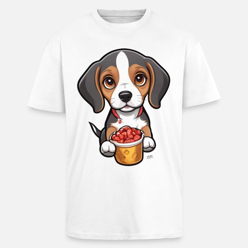 Tiny Beagle Pup - Oversized Heavyweight Unisex T-Shirt - Weiß