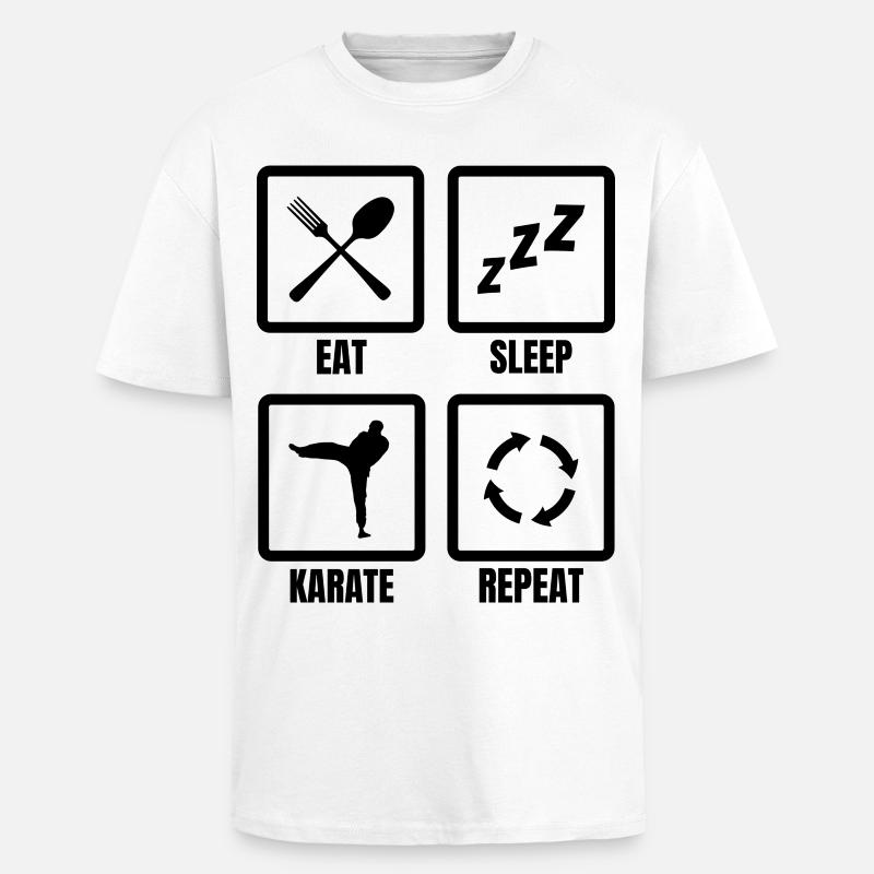 Routine de karaté - T-shirt unisexe oversize épais - blanc