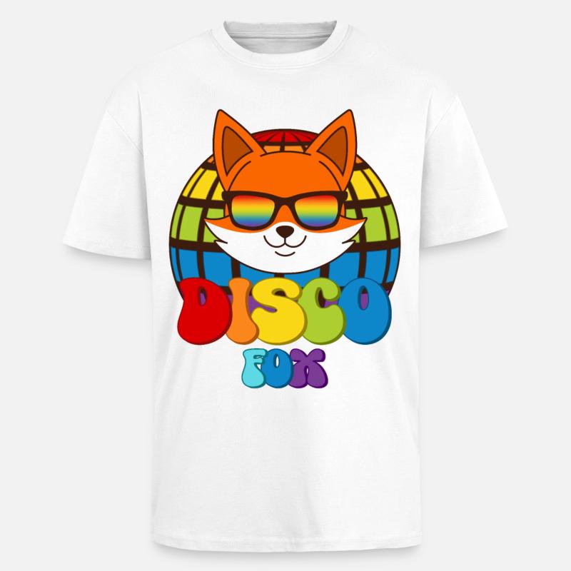 Disco Fox Discokugel Fuchs Sonnenbrille Discofox - Oversized Heavyweight Unisex T-Shirt - Weiß