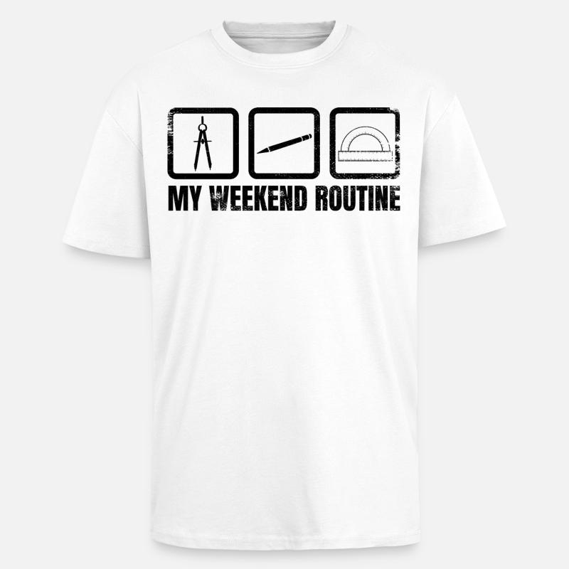 My Weekend Routine - Unisex Oversized Heavyweight T-shirt - white