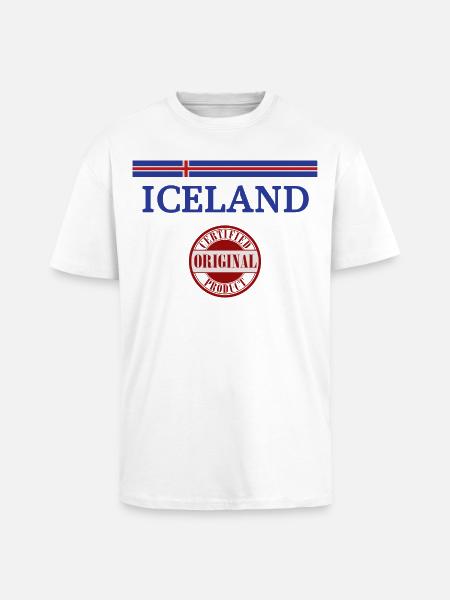 Islands flagga, isländsk stolthet - Unisex oversized t-shirt i kraftig kvalitet - vit
