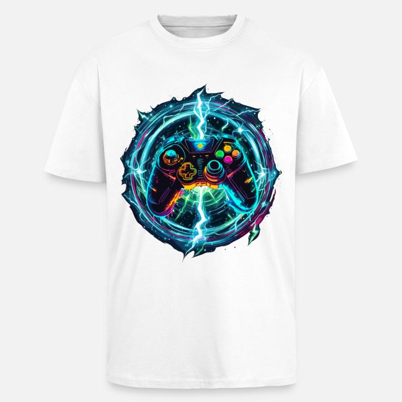 Galactic Gaming Controller - Unisex Oversized Heavyweight T-shirt - white