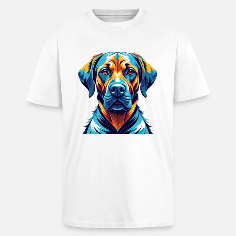 Rhodesian Ridgeback Hunderasse Karikatur Kawaii - Oversized Heavyweight Unisex T-Shirt - Weiß