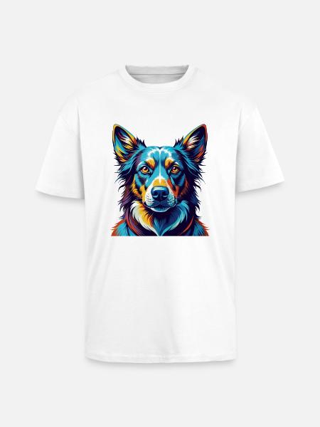 Uruguayan Cimarron Dog Breed Cartoon Kawaii - Unisex Oversized Heavyweight T-shirt - white