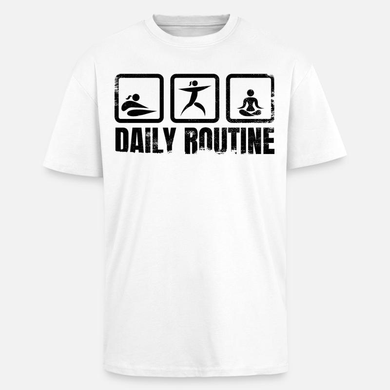 Yogi Daily Routine - Oversized Heavyweight Unisex T-Shirt - Weiß
