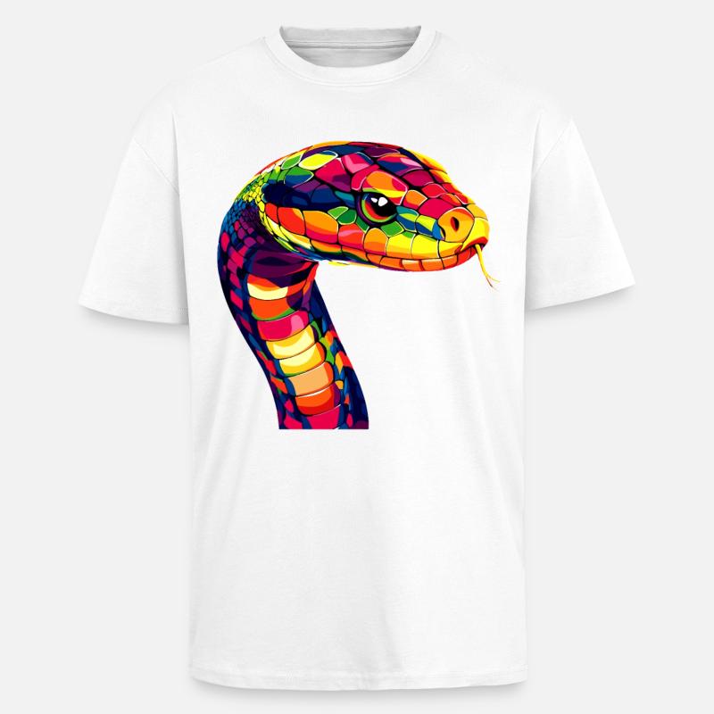 Schlange Python Kobra Mamba Klapperschlange Snake - Oversized Heavyweight Unisex T-Shirt - Weiß