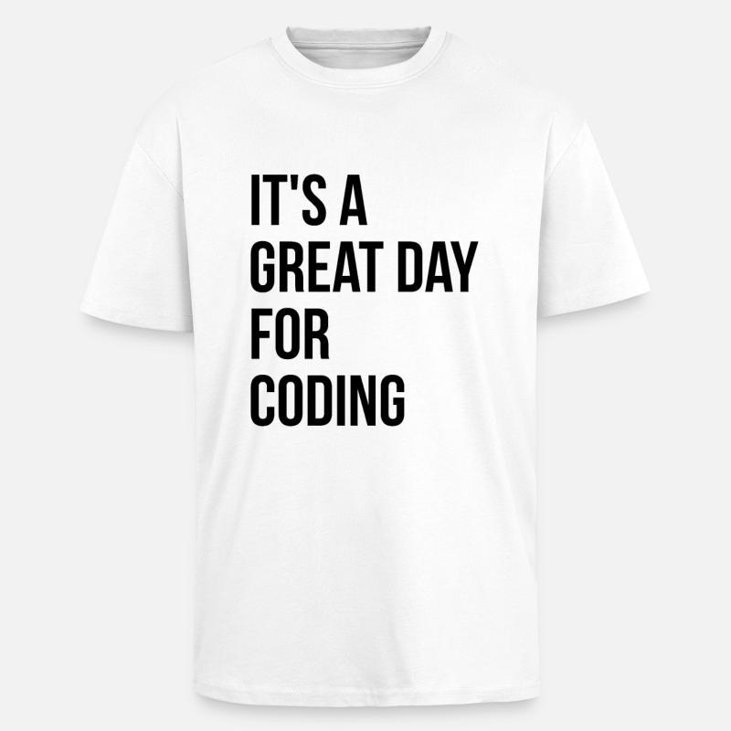 Codierung - Oversized Heavyweight Unisex T-Shirt - Weiß