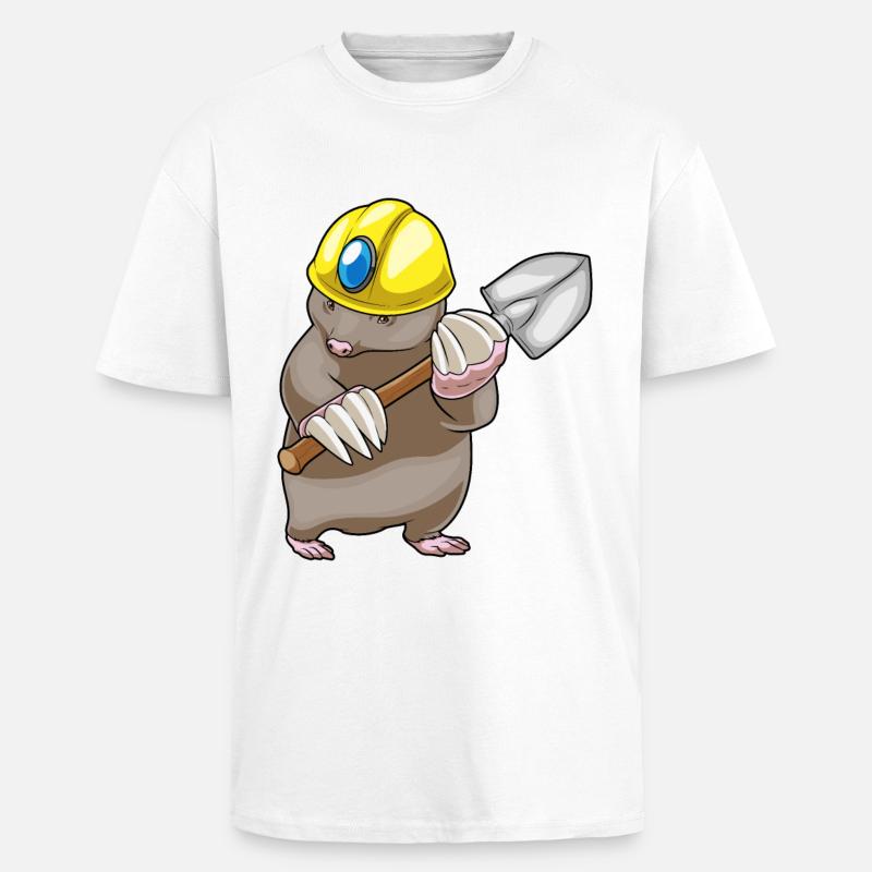 Mole Miner Shovel Mining - Unisex Oversized Heavyweight T-shirt - white