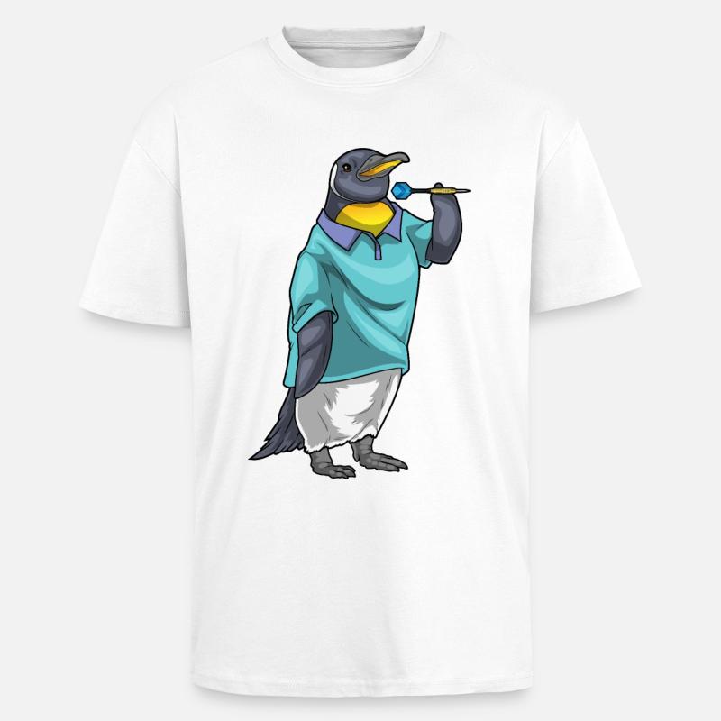 Pinguin Dart Dartpfeil - Oversized Heavyweight Unisex T-Shirt - Weiß