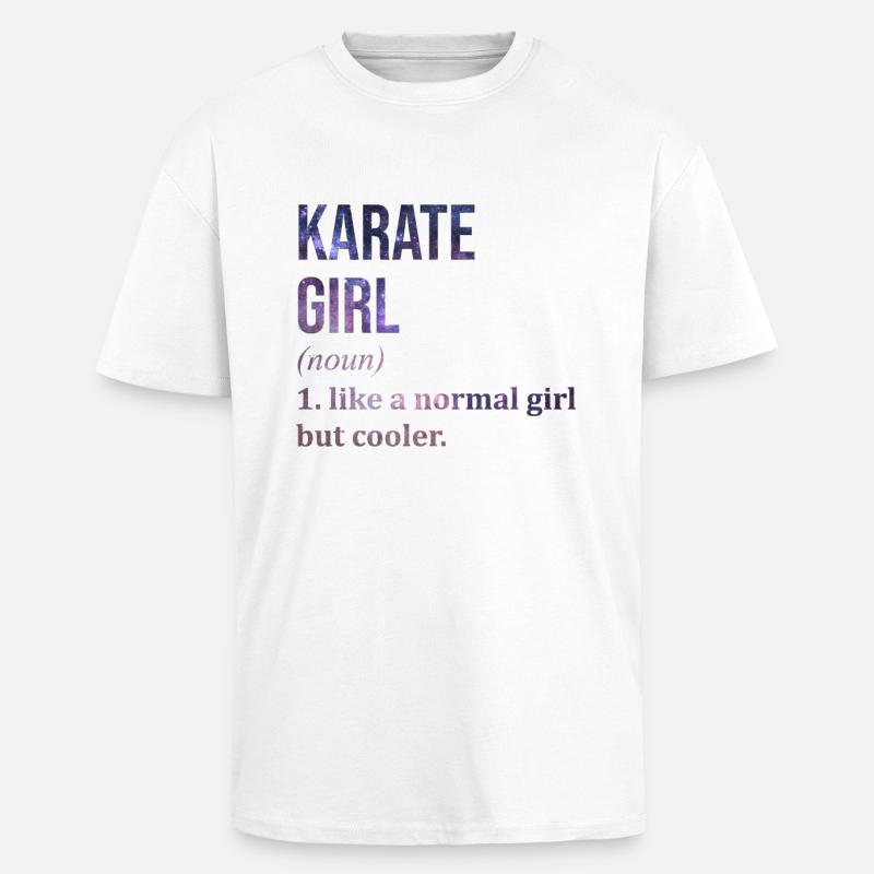 karate - Paksu unisex oversize t-paita - valkoinen