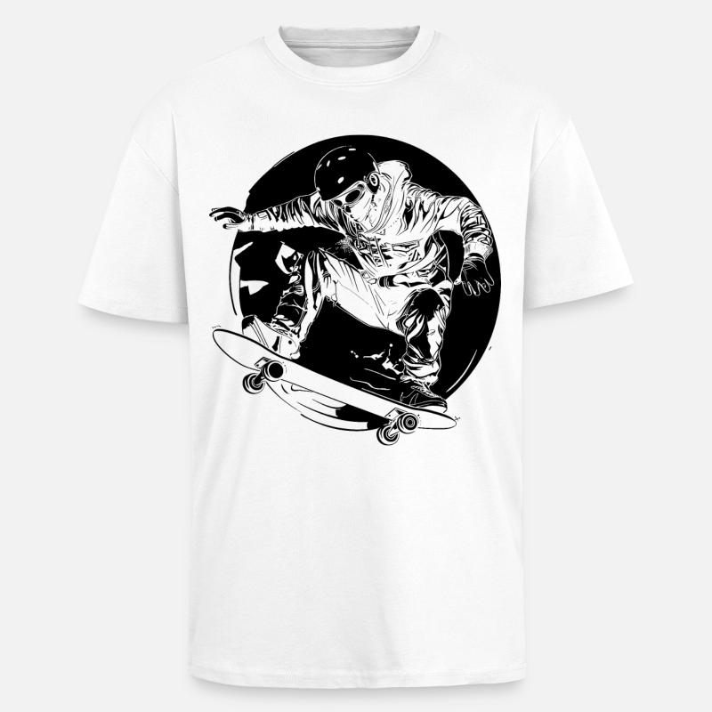 Skateboarder Comic-Stil - Oversized Heavyweight Unisex T-Shirt - Weiß