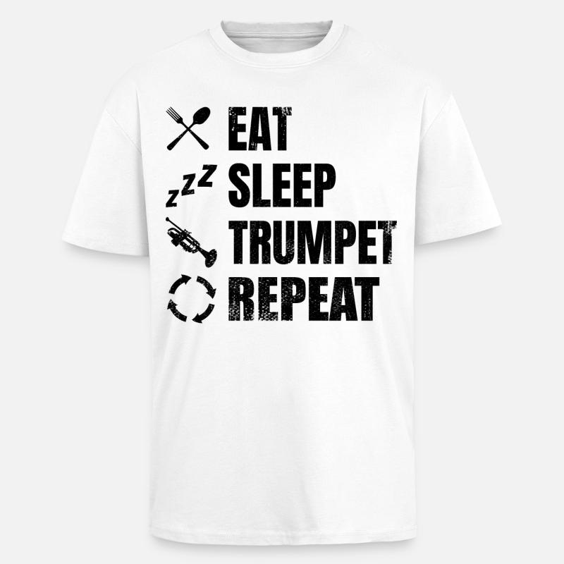 Trompeter Routine - Oversized Heavyweight Unisex T-Shirt - Weiß