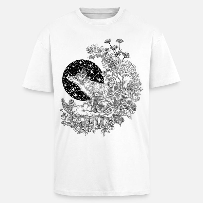 FUCHS & NACHTHIMMEL - Oversized Heavyweight Unisex T-Shirt - Weiß