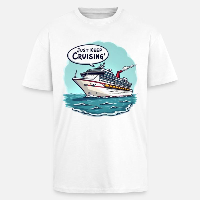 Continuez simplement à naviguer" - T-shirt unisexe oversize épais - blanc