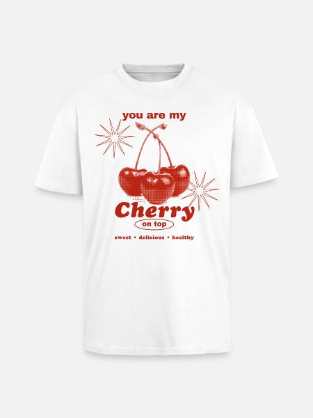 Cherry on Top – Sweet Perfection - Unisex Oversized Heavyweight T-shirt - white