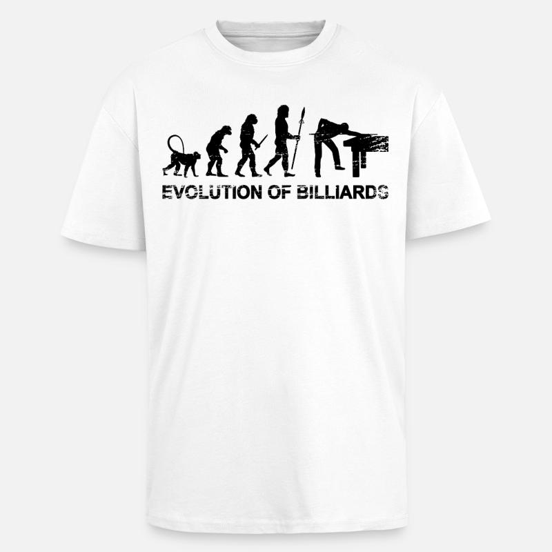 Billard Evolution - T-shirt unisexe oversize épais - blanc