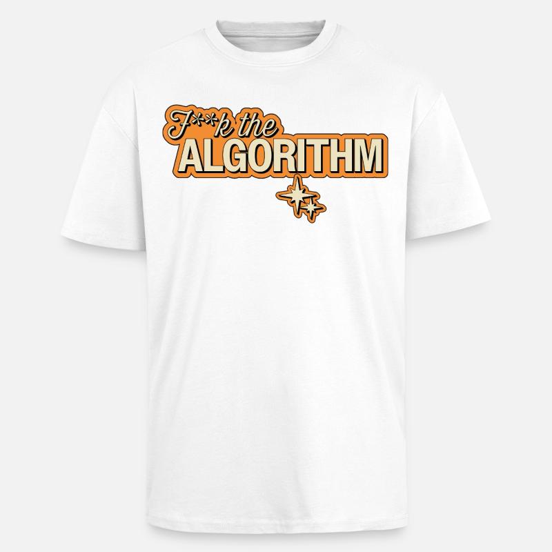 Fk the Algorithm – Digital Rebellion - Unisex Oversized Heavyweight T-shirt - white
