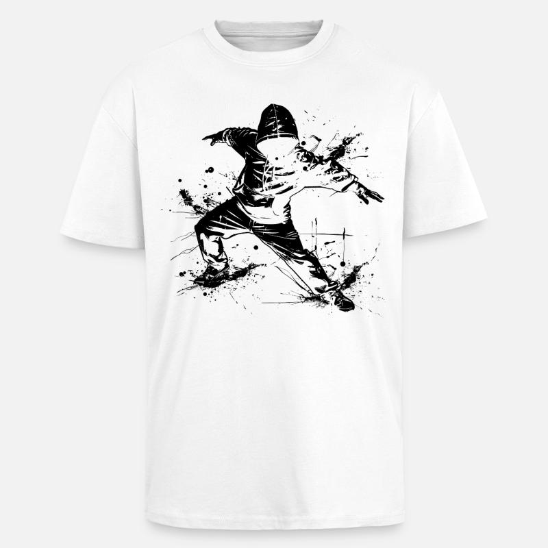 Breakdancer Graffiti - T-shirt unisexe oversize épais - blanc