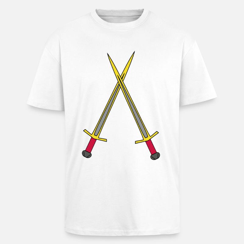Épée Chevalier Guerrier Médiéval Épées - T-shirt unisexe oversize épais - blanc
