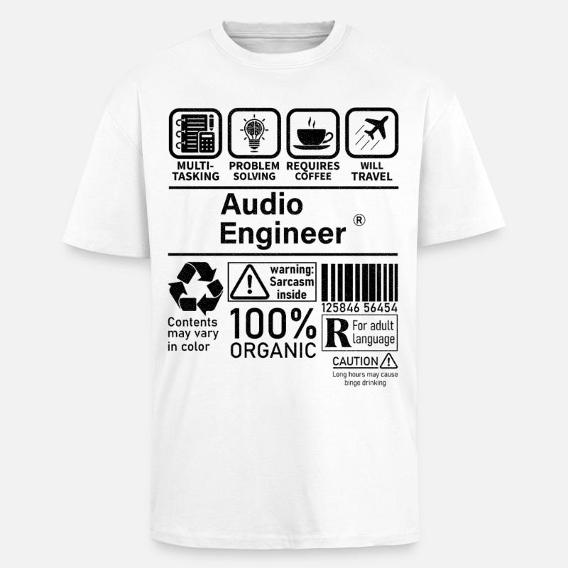 Audio Engineer multi tasking problem solving - Unisex Oversized Heavyweight T-shirt - white