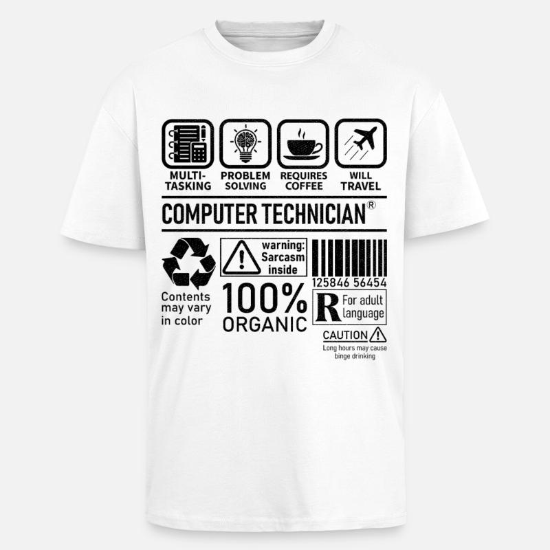 Computer Technician multi tasking problem solving - Unisex Oversized Heavyweight T-shirt - white