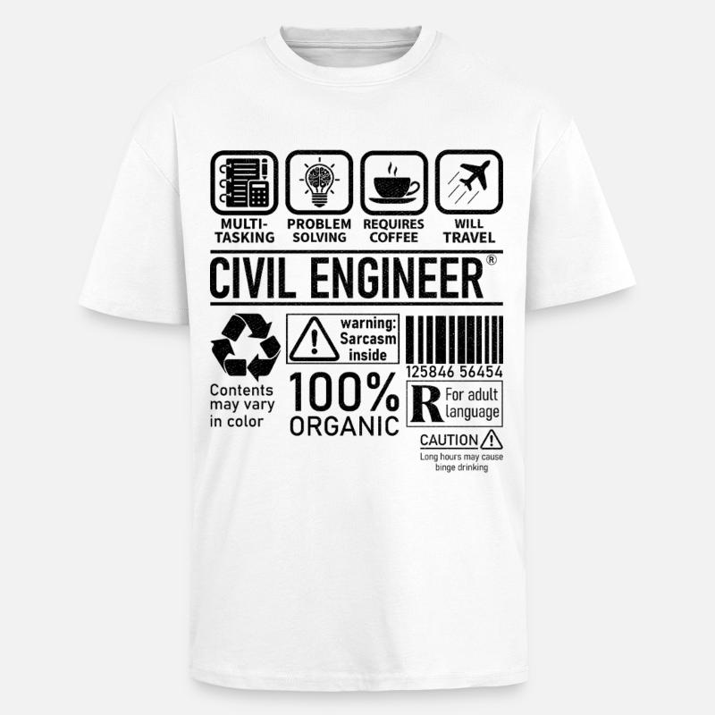 Civil Engineer multi tasking problem solving - Unisex Oversized Heavyweight T-shirt - white
