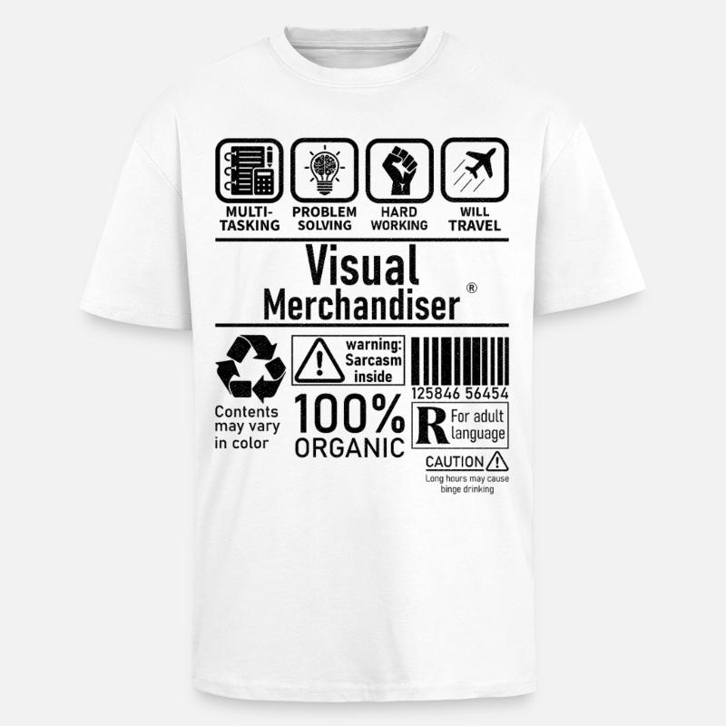 Visual Merchandiser résolution de problèmes multitâches - T-shirt unisexe oversize épais - blanc