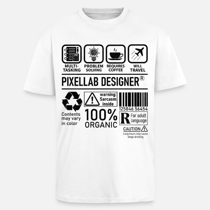 Pixellab Designer multi tasking problem solving - Oversized Heavyweight Unisex T-Shirt - Weiß
