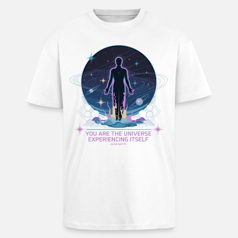 Être céleste | Alan Watts Citation Conception - T-shirt unisexe oversize épais - blanc