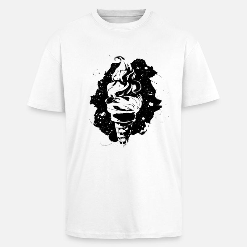 Softeis Zeichnung - Oversized Heavyweight Unisex T-Shirt - Weiß
