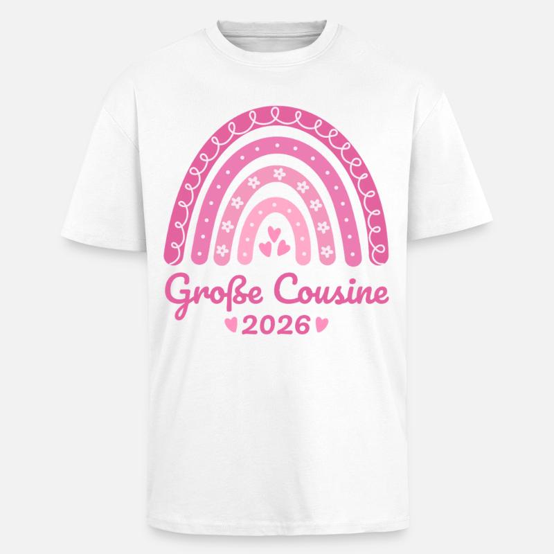 Große Cousine 2026 Regenbogen - Oversized Heavyweight Unisex T-Shirt - Weiß