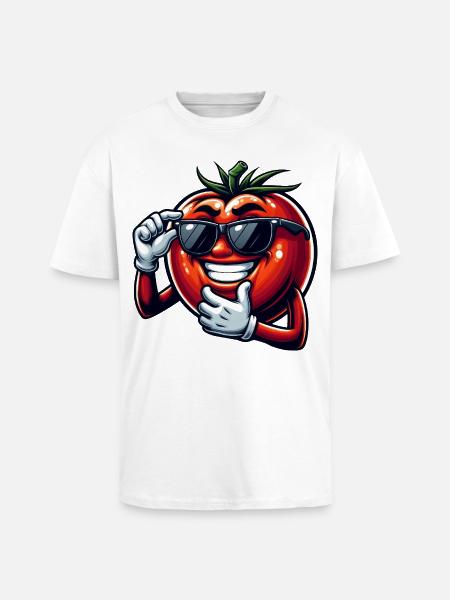 Coole Tomate mit Sonnenbrille Sommer Eitelkeit - Oversized Heavyweight Unisex T-Shirt - Weiß